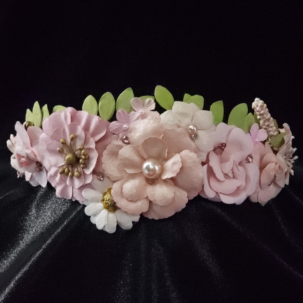 Boho Rhinestone Flower Crown (OOAK)